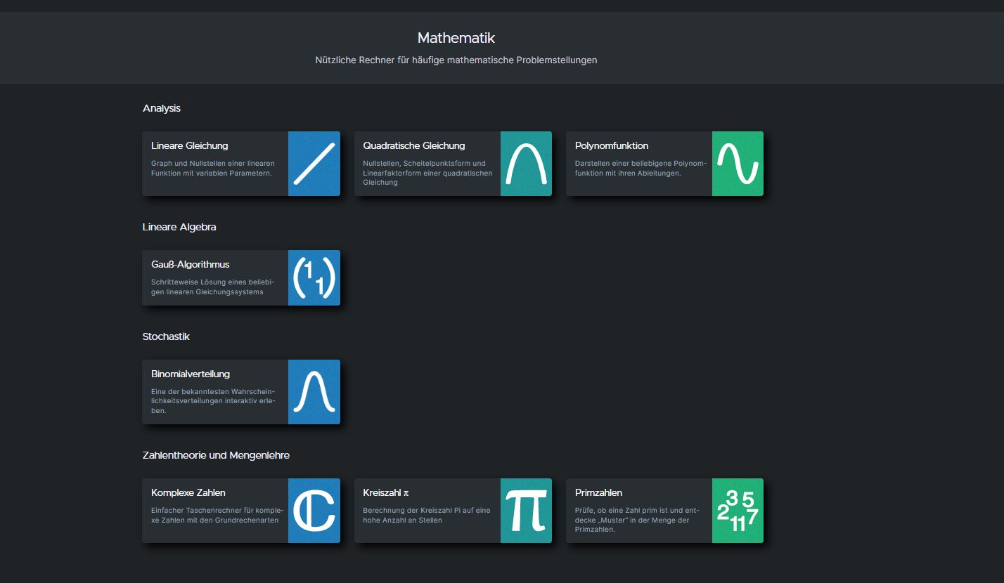 Bildbeschreibung: Übersicht der MintApps im Bereich Mathematik, Stand 03. Februar 2023