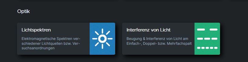 Bildbeschreibung: Übersicht der MintApps im Bereich Physik, Stand 03. Februar 2023